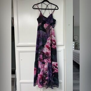 Express Floral Maxi Dress - Purple and Pink Sz Xs